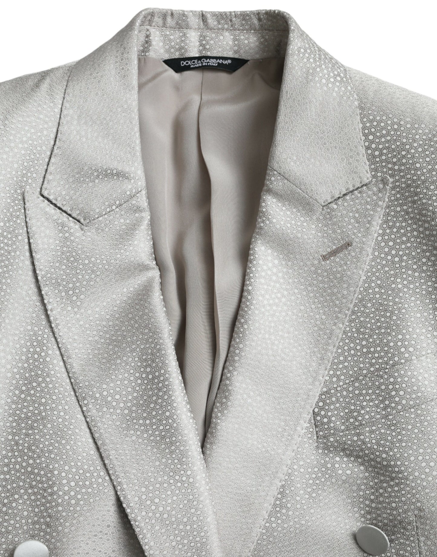 Dolce & Gabbana Off White MARTINI Double Breasted Coat Blazer IT46 / S