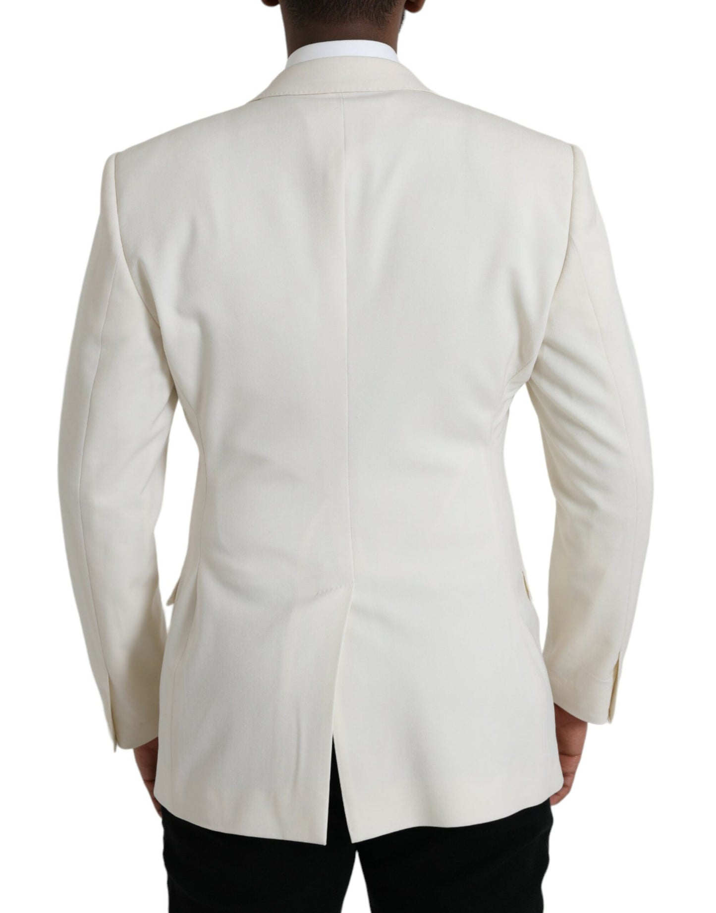 Dolce & Gabbana White Wool MARTINI Double Breasted Blazer IT50 / L