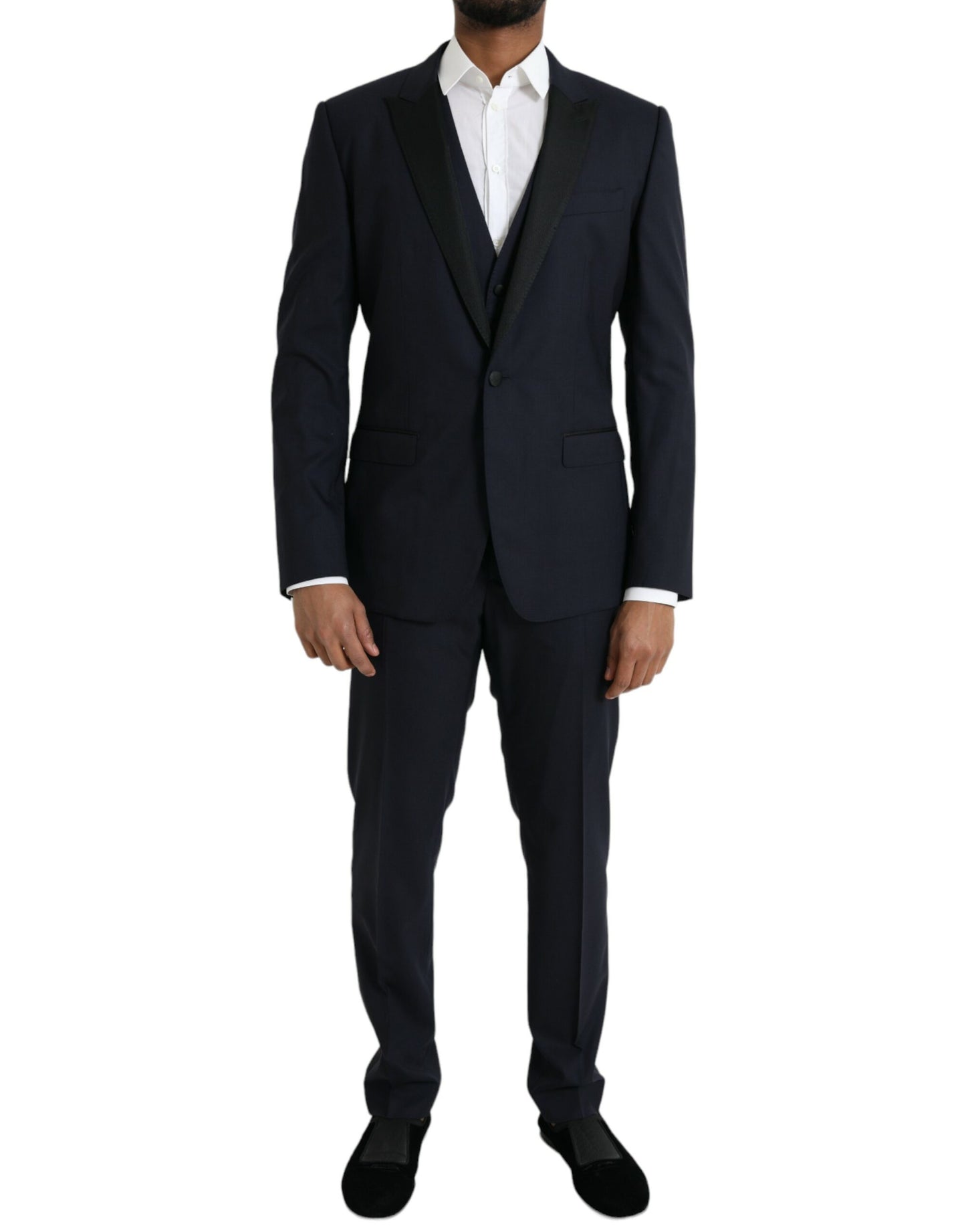 Dolce & Gabbana Dark Blue MARTINI Wool Formal 3 Piece Suit IT50 / L