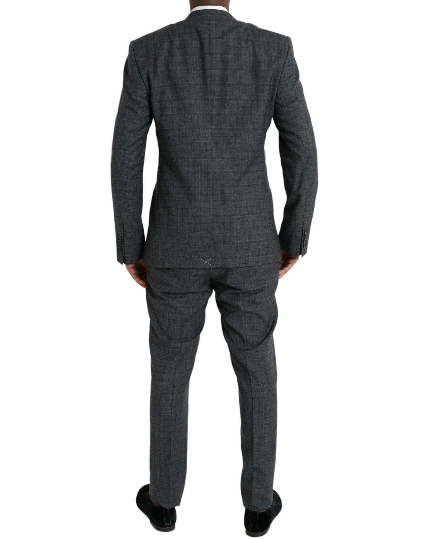 Dolce & Gabbana Gray Plaid Wool MARTINI Formal 2 Piece Suit IT54 / XL