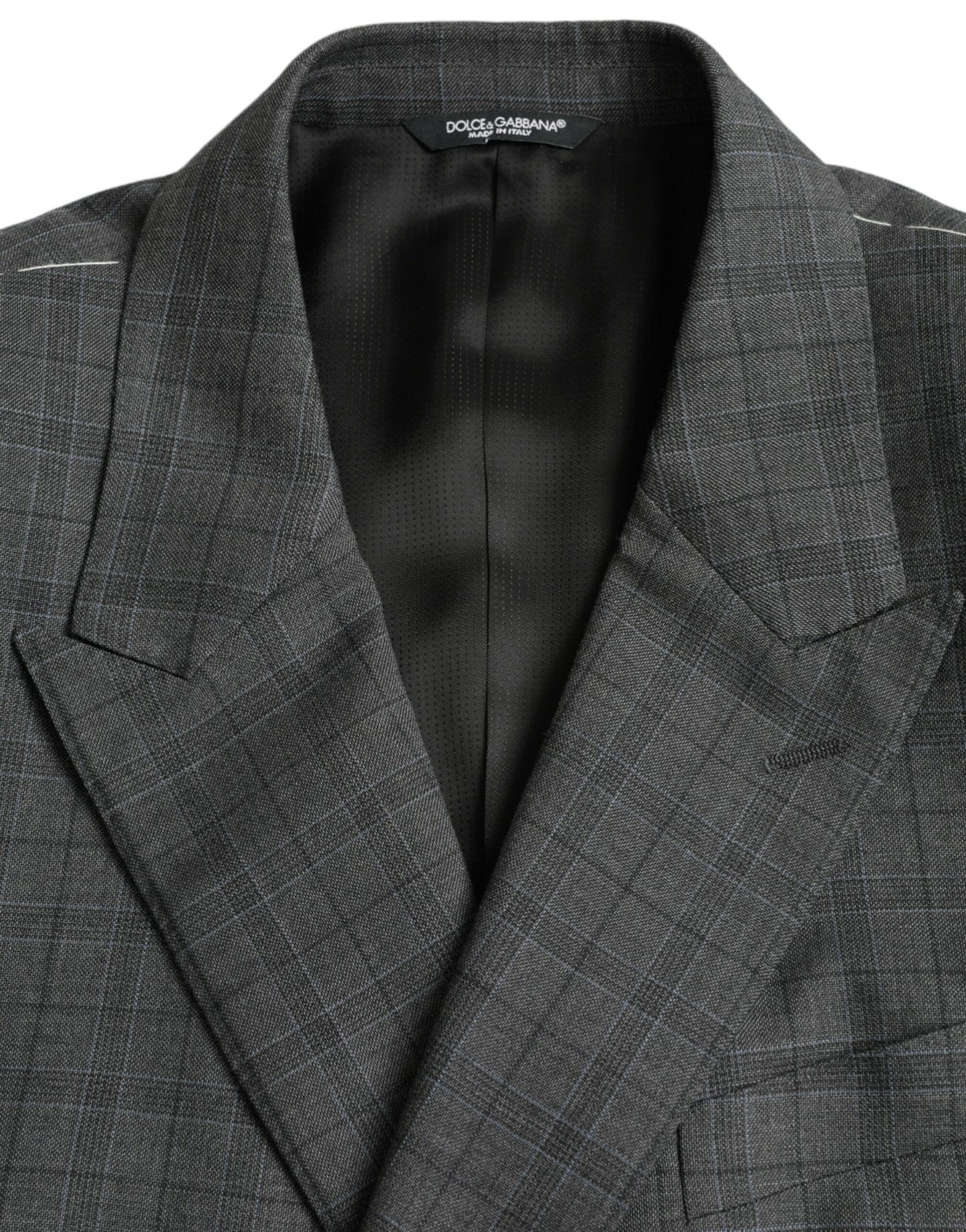 Dolce & Gabbana Gray Plaid Wool MARTINI Formal 2 Piece Suit IT54 / XL