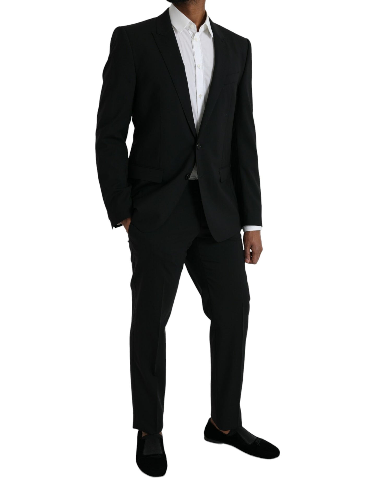 Dolce & Gabbana Black Wool MARTINI Formal 2 Piece Suit IT50/L