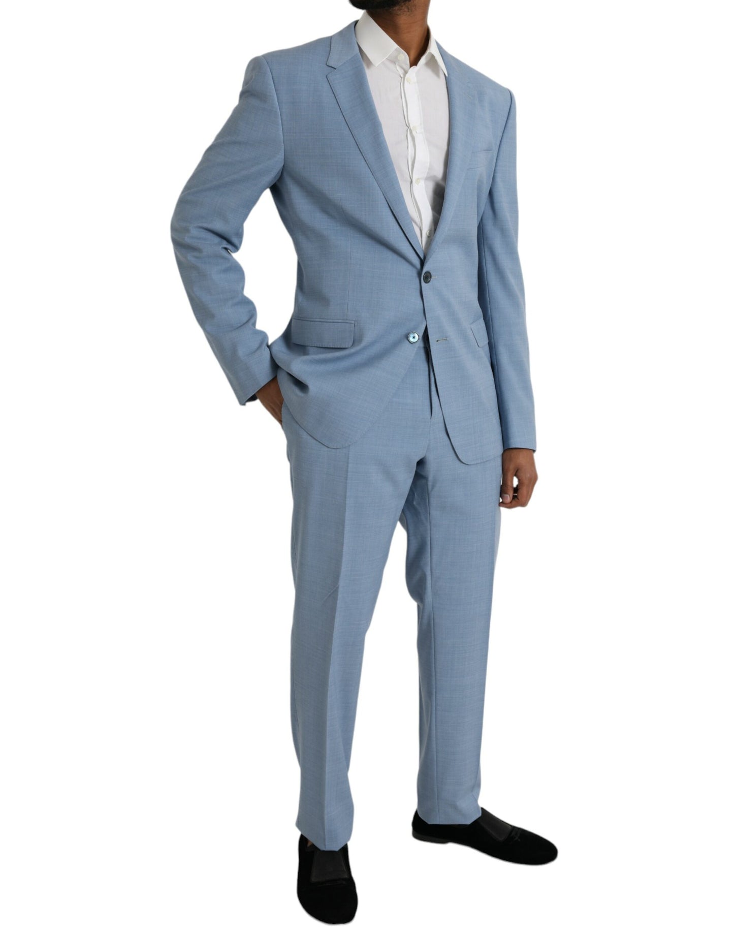 Dolce & Gabbana Light Blue Polyester MARTINI Formal 2 Piece Suit IT54 / XL