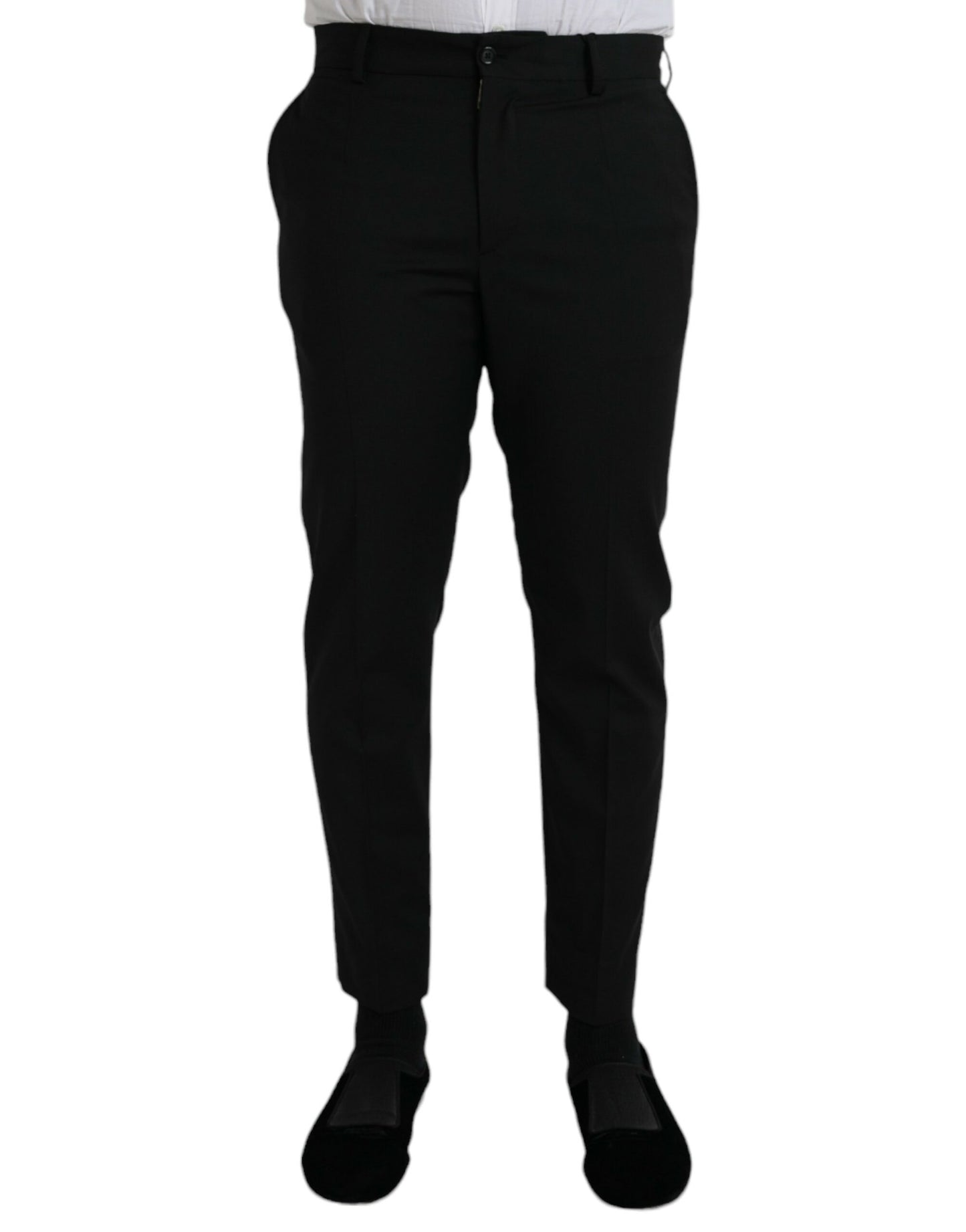 Dolce & Gabbana Black Wool SlimFit Dress Formal Pants IT48 / M