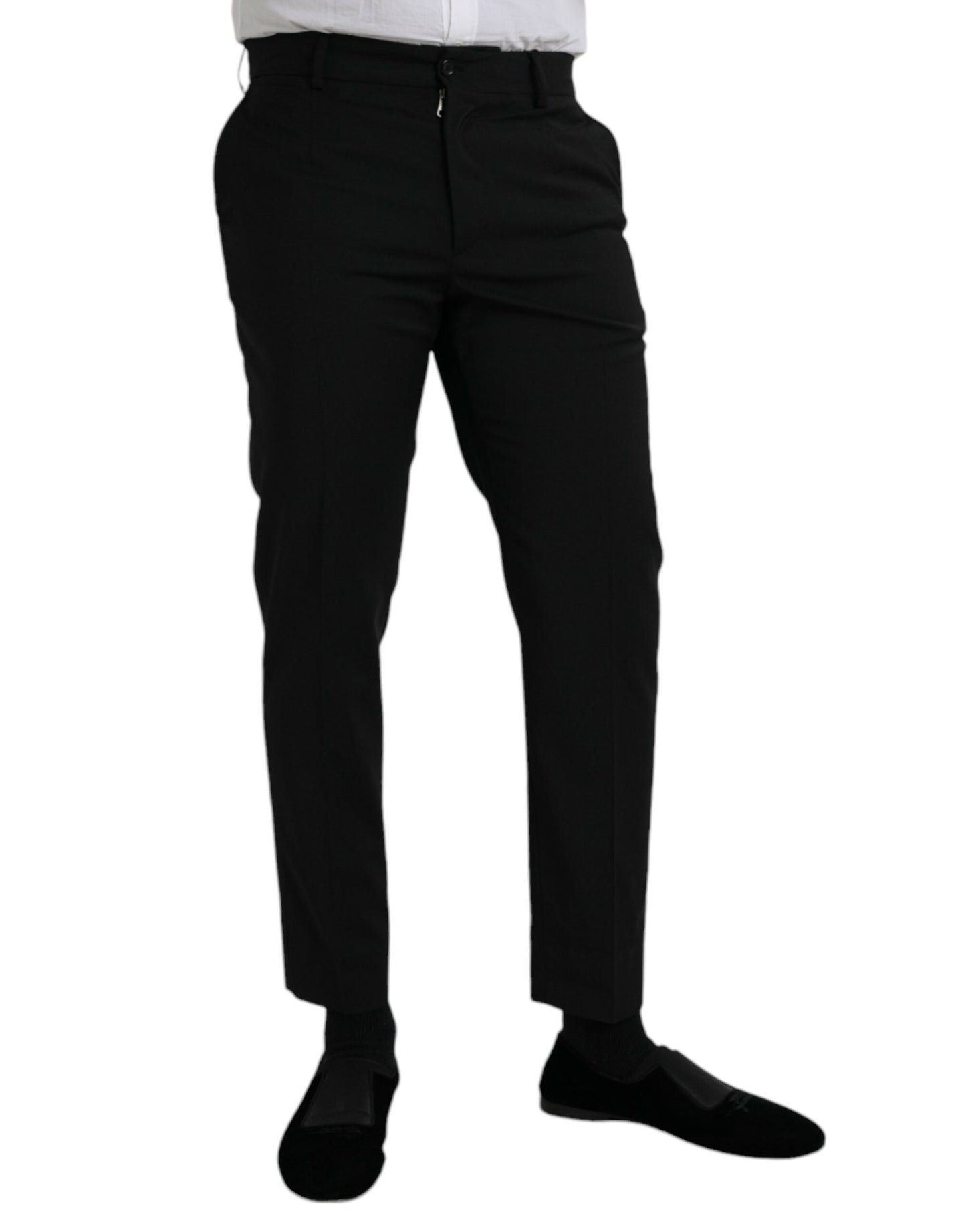 Dolce & Gabbana Black Wool SlimFit Dress Formal Pants IT48 / M