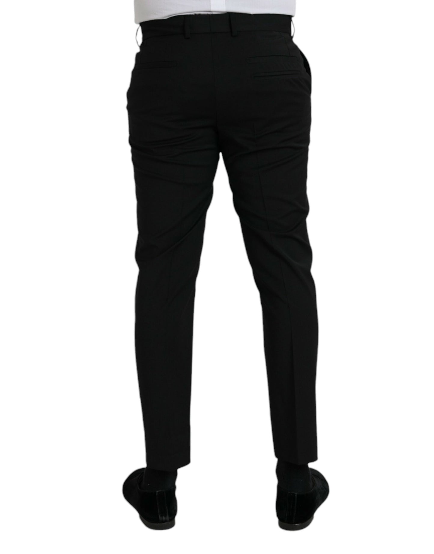 Dolce & Gabbana Black Wool SlimFit Dress Formal Pants IT48 / M