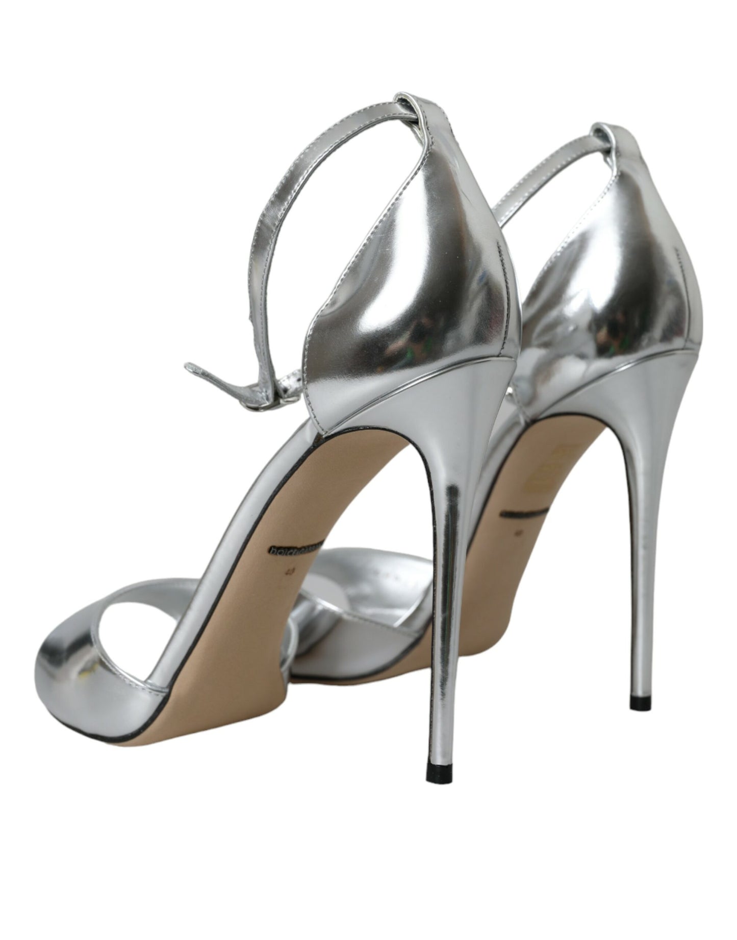 Dolce & Gabbana Silver KEIRA Leather Heels Sandals Shoes EU40 / US9.5