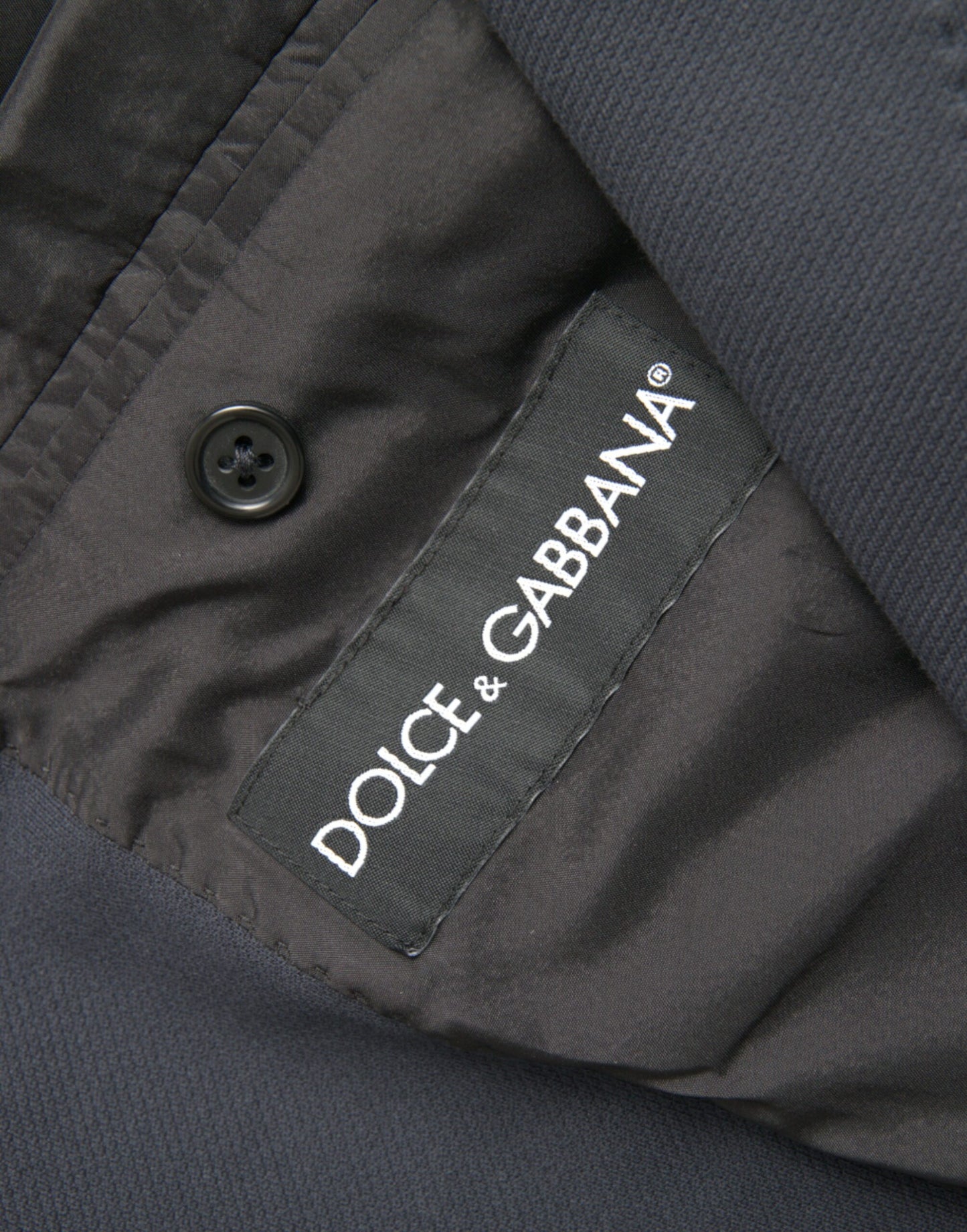 Dolce & Gabbana Dark Blue Cotton Single Breasted Coat Blazer IT50 / L