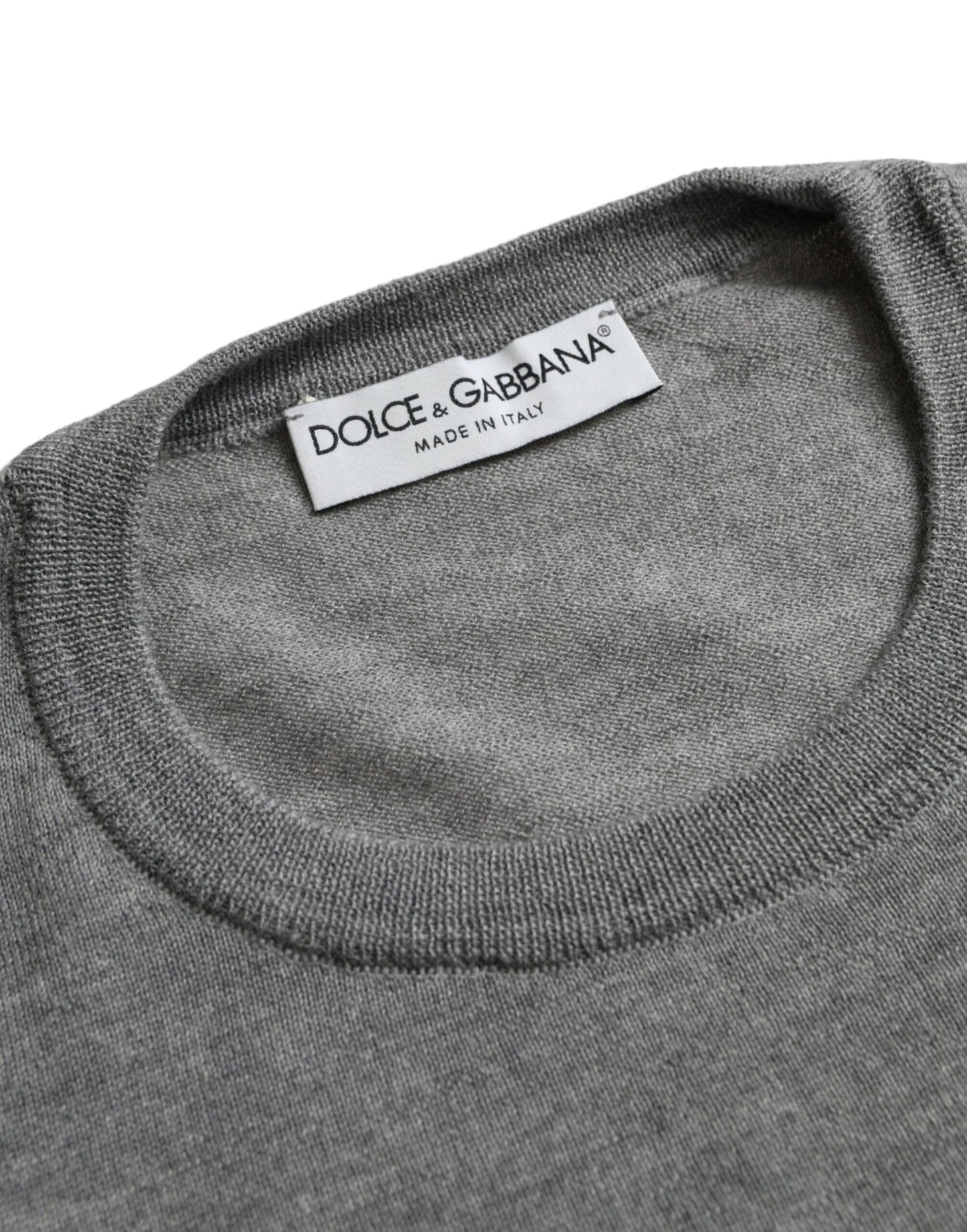 Dolce & Gabbana Ash Gray Wool Crew Neck Pullover Sweater IT52 / XL