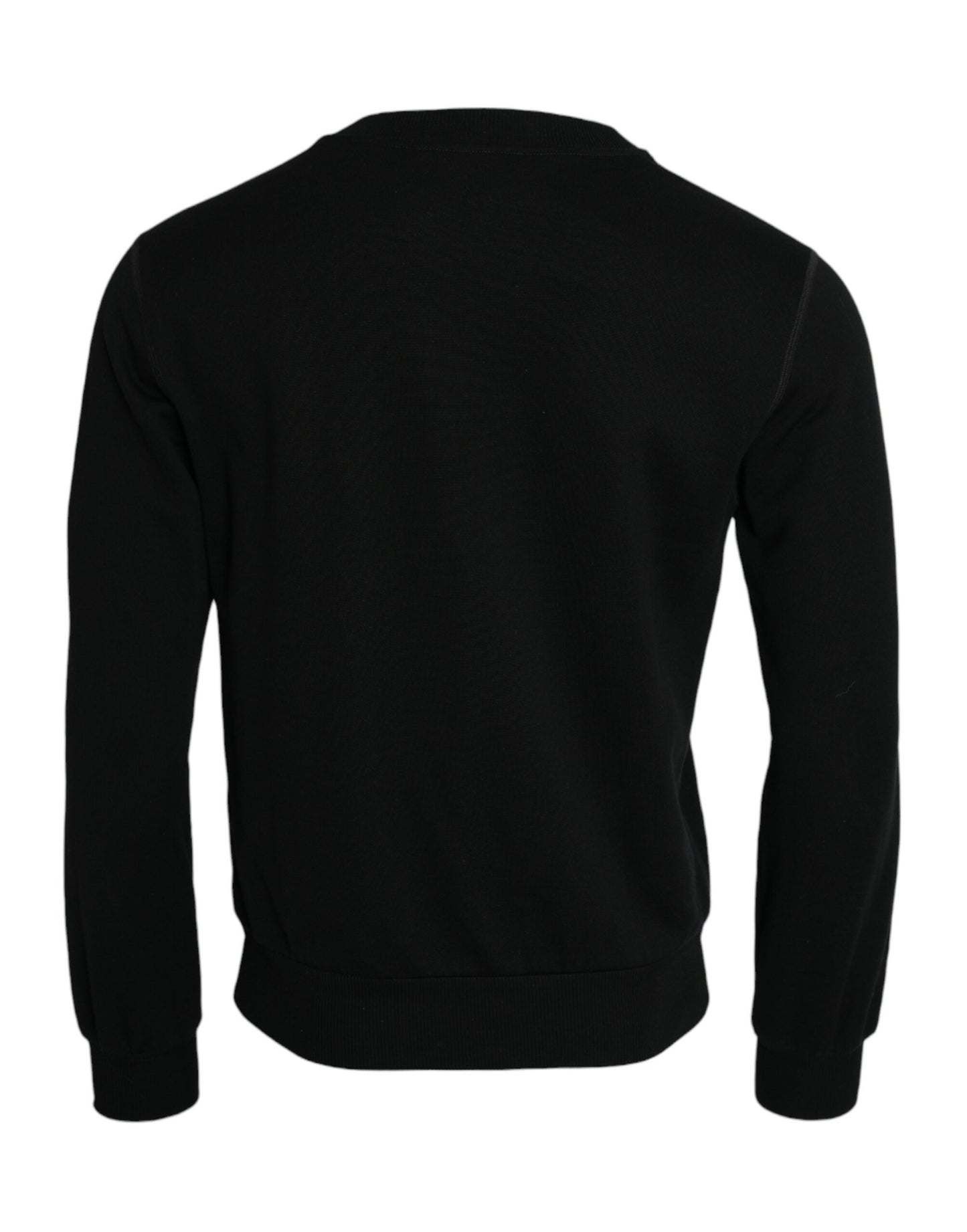 Dolce & Gabbana Black Cotton Long Sleeves Sweatshirt Sweater IT44 / XS