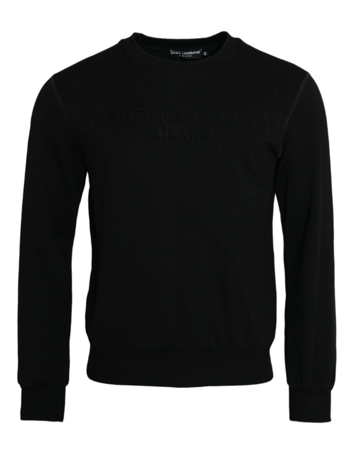 Dolce & Gabbana Black Cotton Long Sleeves Sweatshirt Sweater IT44 / XS