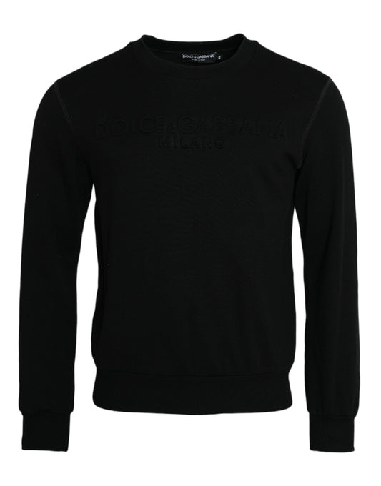 Dolce & Gabbana Black Cotton Long Sleeves Sweatshirt Sweater IT44 / XS