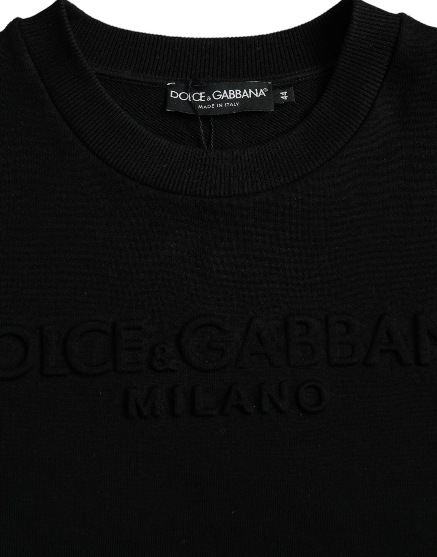 Dolce & Gabbana Black Cotton Long Sleeves Sweatshirt Sweater IT44 / XS