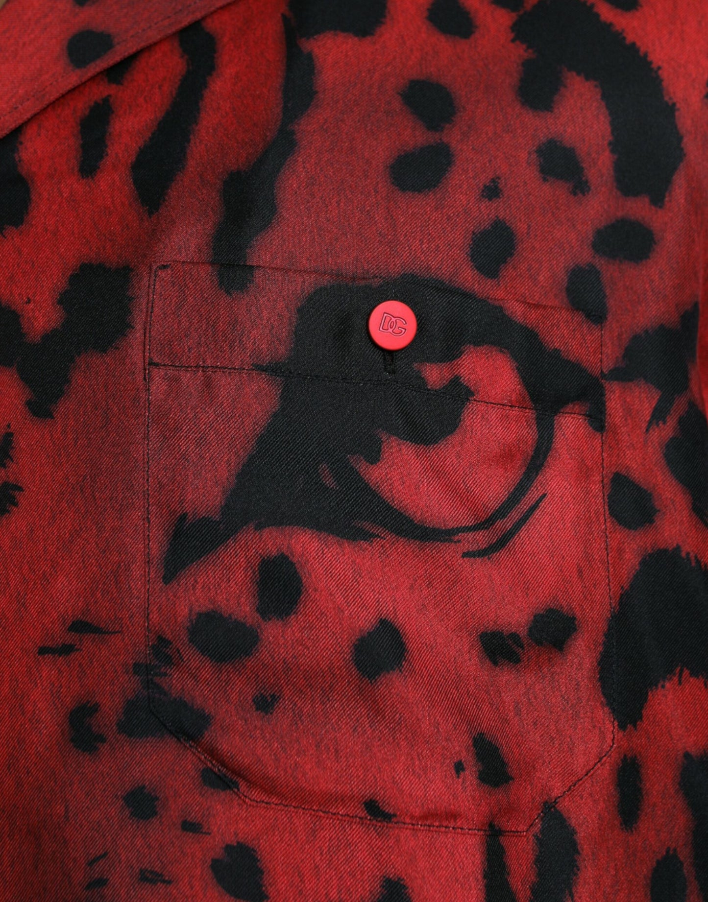 Dolce & Gabbana Red Leopard Silk Button Down Casual Shirt IT40 | M