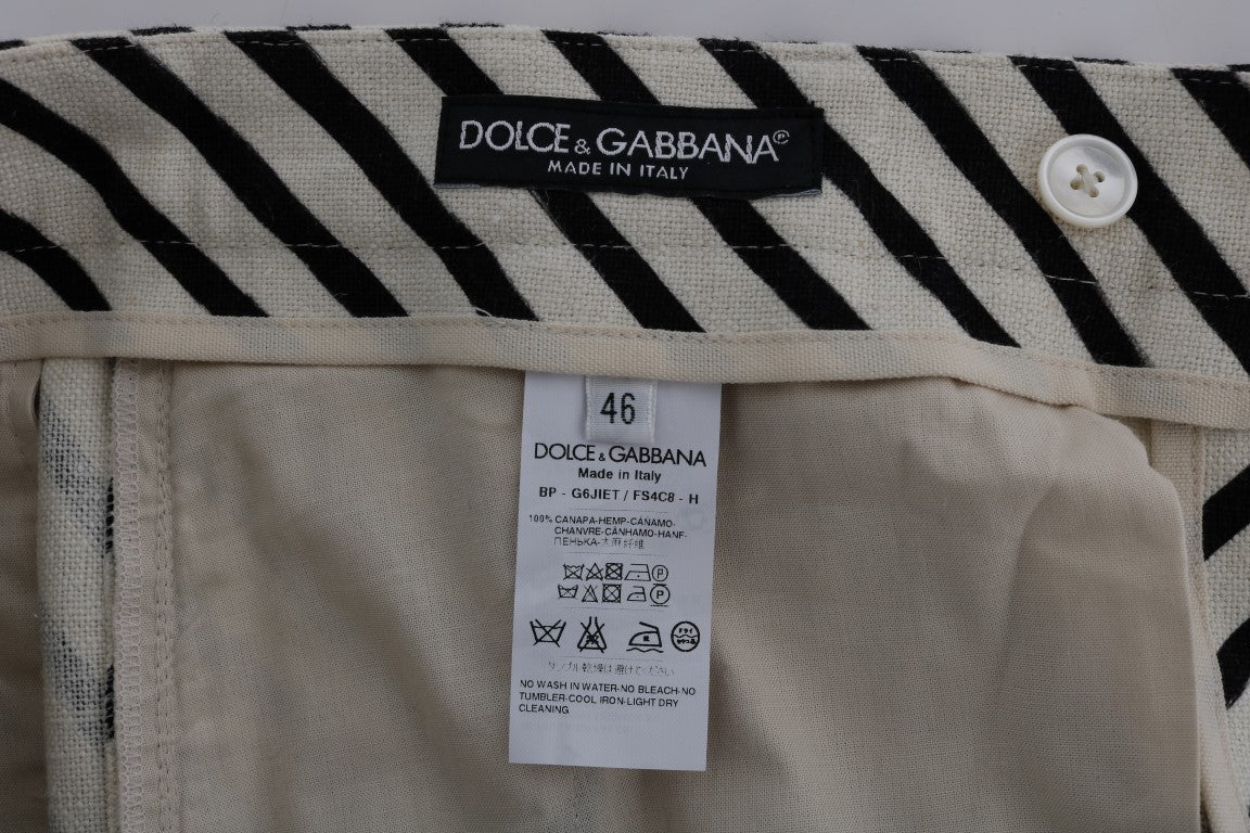 Dolce & Gabbana Striped Hemp Casual Shorts IT44 / XS