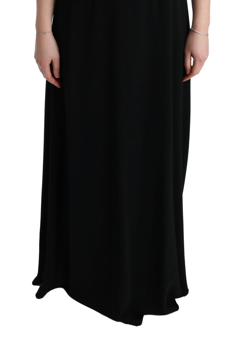 Dolce & Gabbana Elegant Black Floral Maxi Dress IT38 / XS