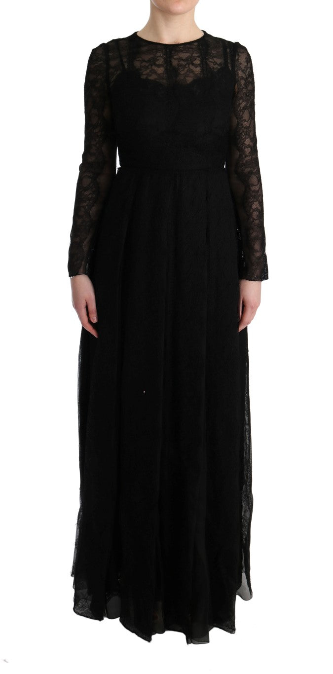 Dolce & Gabbana Elegant Black Sheath Long Sleeve Dress IT38 | XS