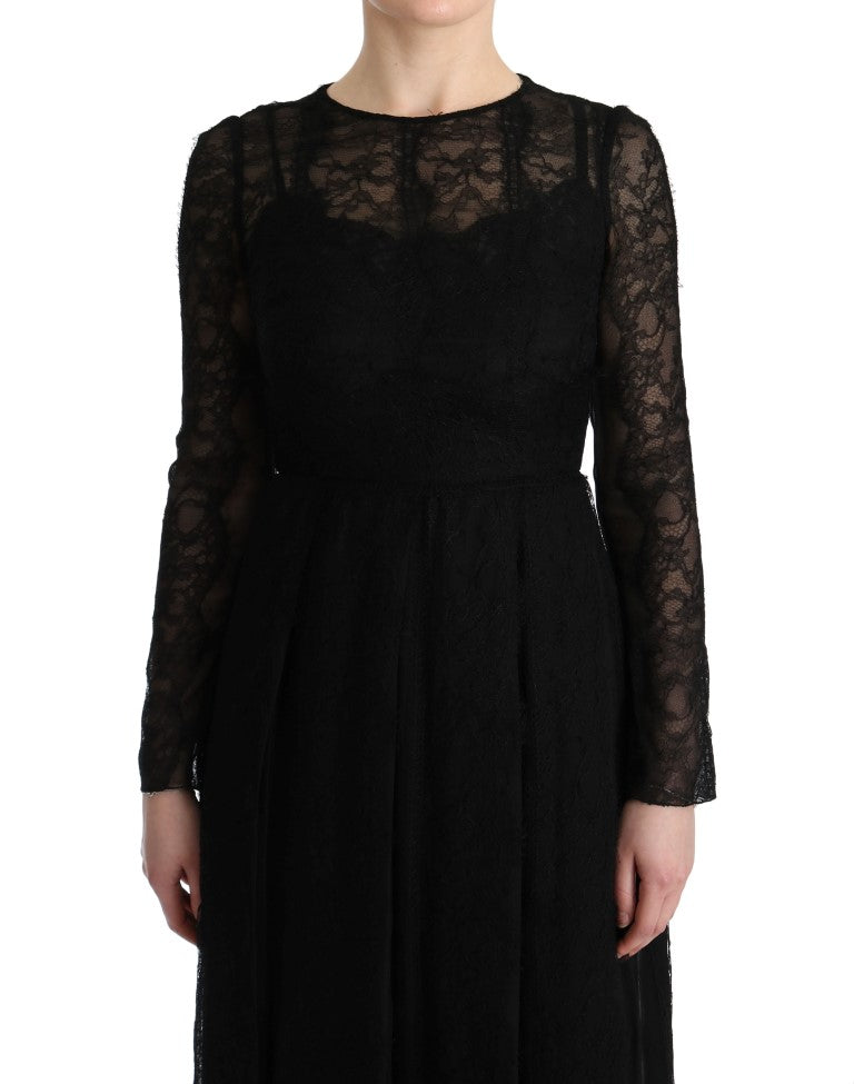 Dolce & Gabbana Elegant Black Sheath Long Sleeve Dress IT38 | XS