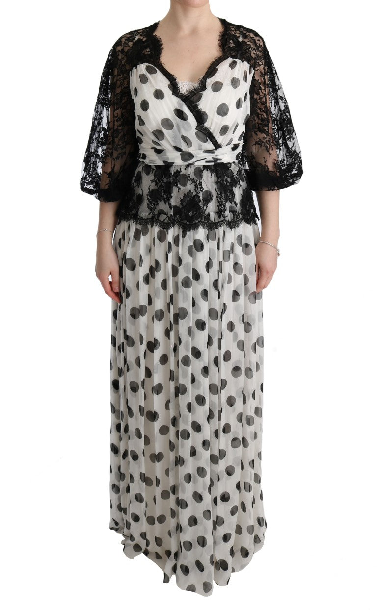 Dolce & Gabbana Elegant Polka Dotted Full Length Gown IT40 | S