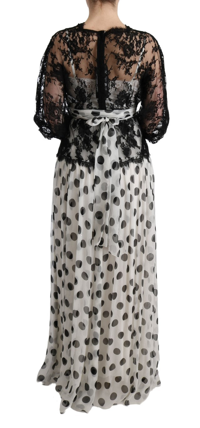 Dolce & Gabbana Elegant Polka Dotted Full Length Gown IT40 | S