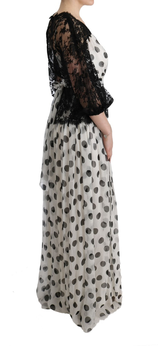 Dolce & Gabbana Elegant Polka Dotted Full Length Gown IT40 | S