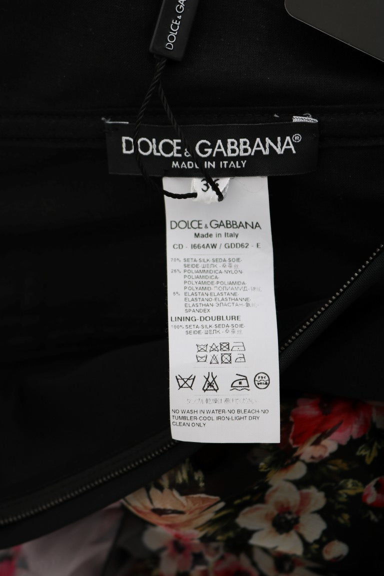 Dolce & Gabbana Elegant Floral Shift Dress in Multicolor Silk Blend IT36 / XS