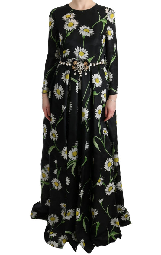 Dolce & Gabbana Elegant Sunflower Maxi Gown with Crystals IT38 | XS