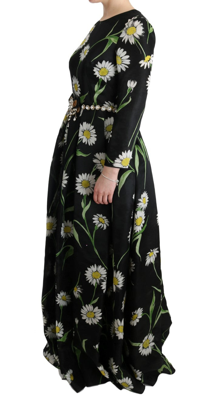 Dolce & Gabbana Elegant Sunflower Maxi Gown with Crystals IT38 | XS