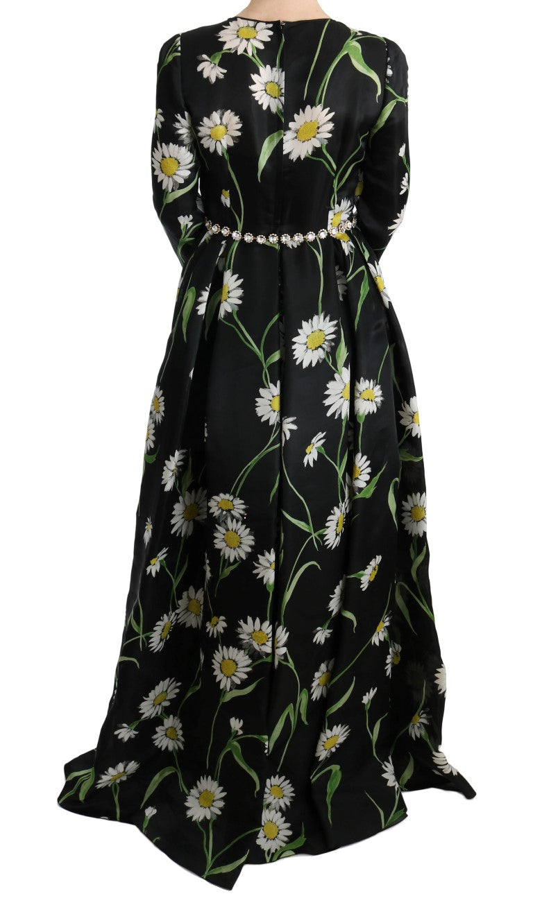 Dolce & Gabbana Elegant Sunflower Maxi Gown with Crystals IT38 | XS