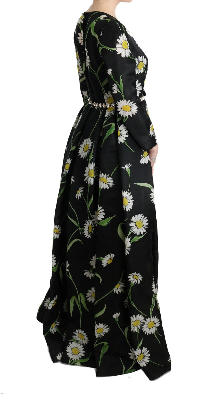 Dolce & Gabbana Elegant Sunflower Maxi Gown with Crystals IT38 | XS