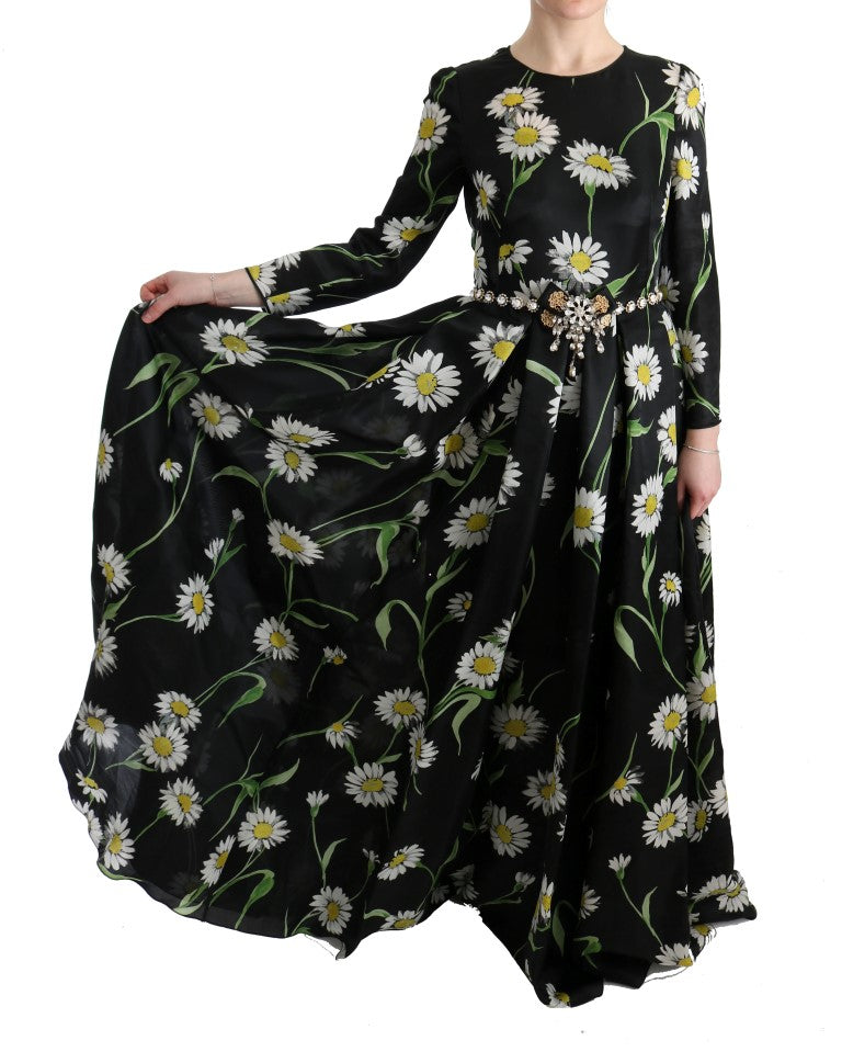 Dolce & Gabbana Elegant Sunflower Maxi Gown with Crystals IT38 | XS