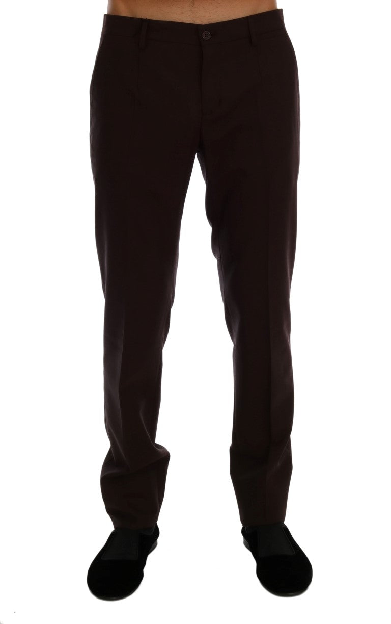 Dolce & Gabbana Elegant Slim Fit Formal Trousers in Purple IT44 / XS