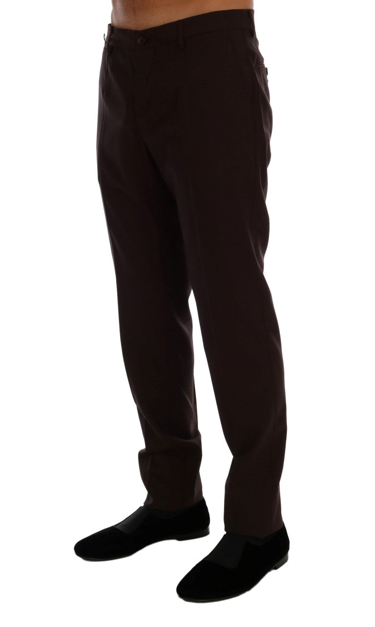 Dolce & Gabbana Elegant Slim Fit Formal Trousers in Purple IT44 / XS