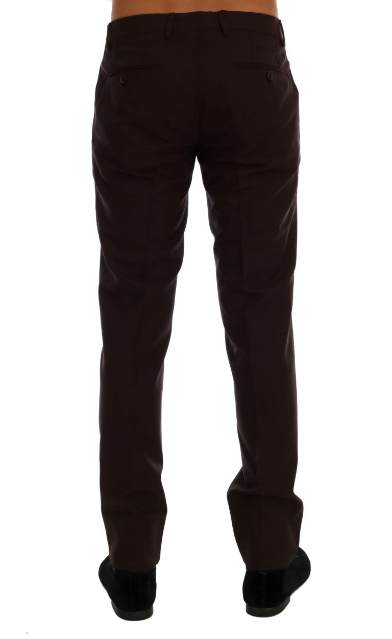 Dolce & Gabbana Elegant Slim Fit Formal Trousers in Purple IT44 / XS