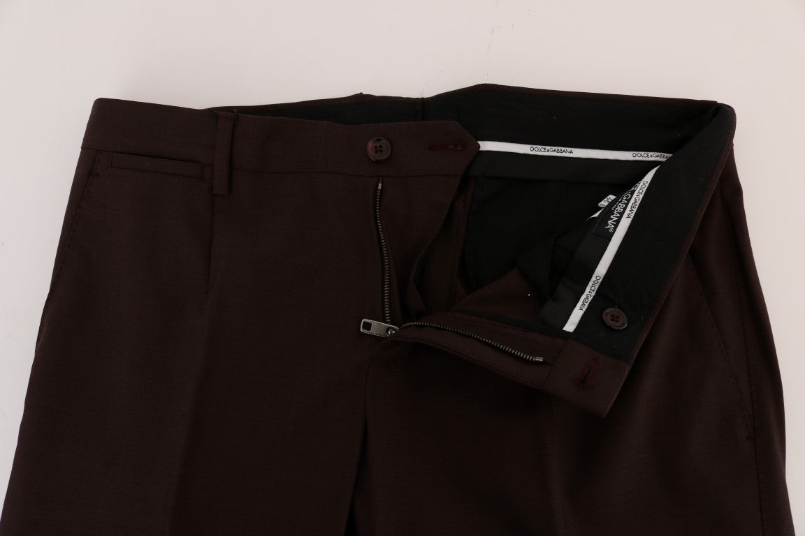 Dolce & Gabbana Elegant Slim Fit Formal Trousers in Purple IT44 / XS