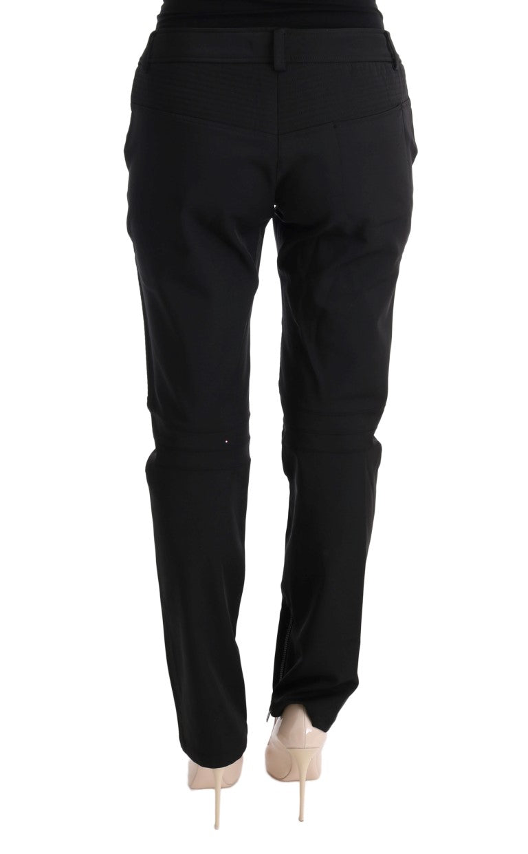 Ermanno Scervino Sleek Black Cotton Slim Fit Pants IT48 | XXL