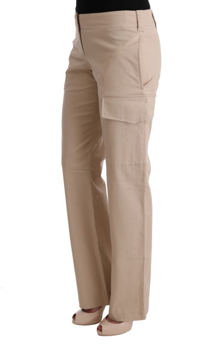 Ermanno Scervino Chic Beige Cropped Pants - Regular Fit Elegance IT40 | S