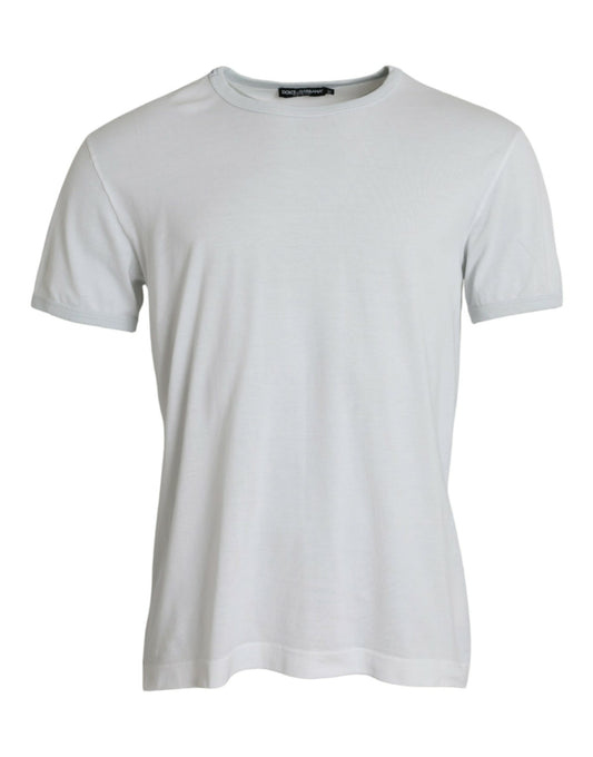 Dolce & Gabbana White Cotton Round Neck Short Sleeve T-shirt IT52 / XL