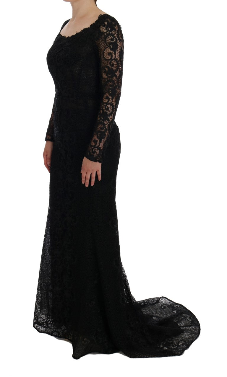 Dolce & Gabbana Elegant Full Length Black Sheath Maxi Dress IT38 | XS