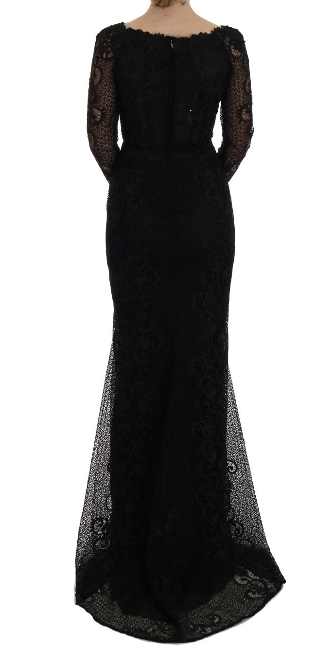 Dolce & Gabbana Elegant Full Length Black Sheath Maxi Dress IT38 | XS