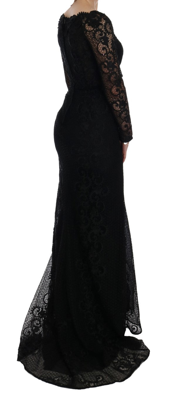 Dolce & Gabbana Elegant Full Length Black Sheath Maxi Dress IT38 | XS