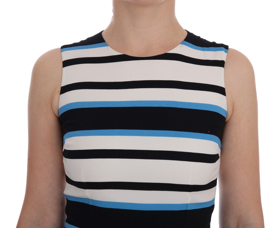 Dolce & Gabbana Chic Striped Silk Sheath Dress IT38 / XS