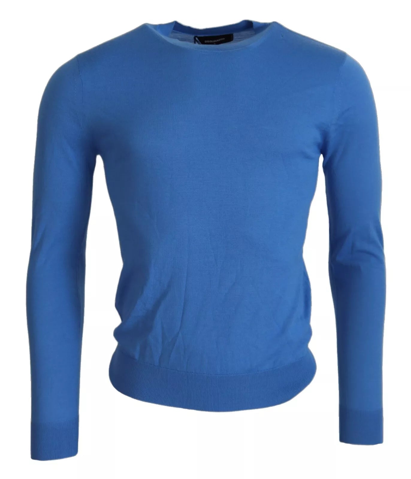 Dsquared² Blue Wool Long Sleeves Crewneck Pullover Sweater IT46 | S