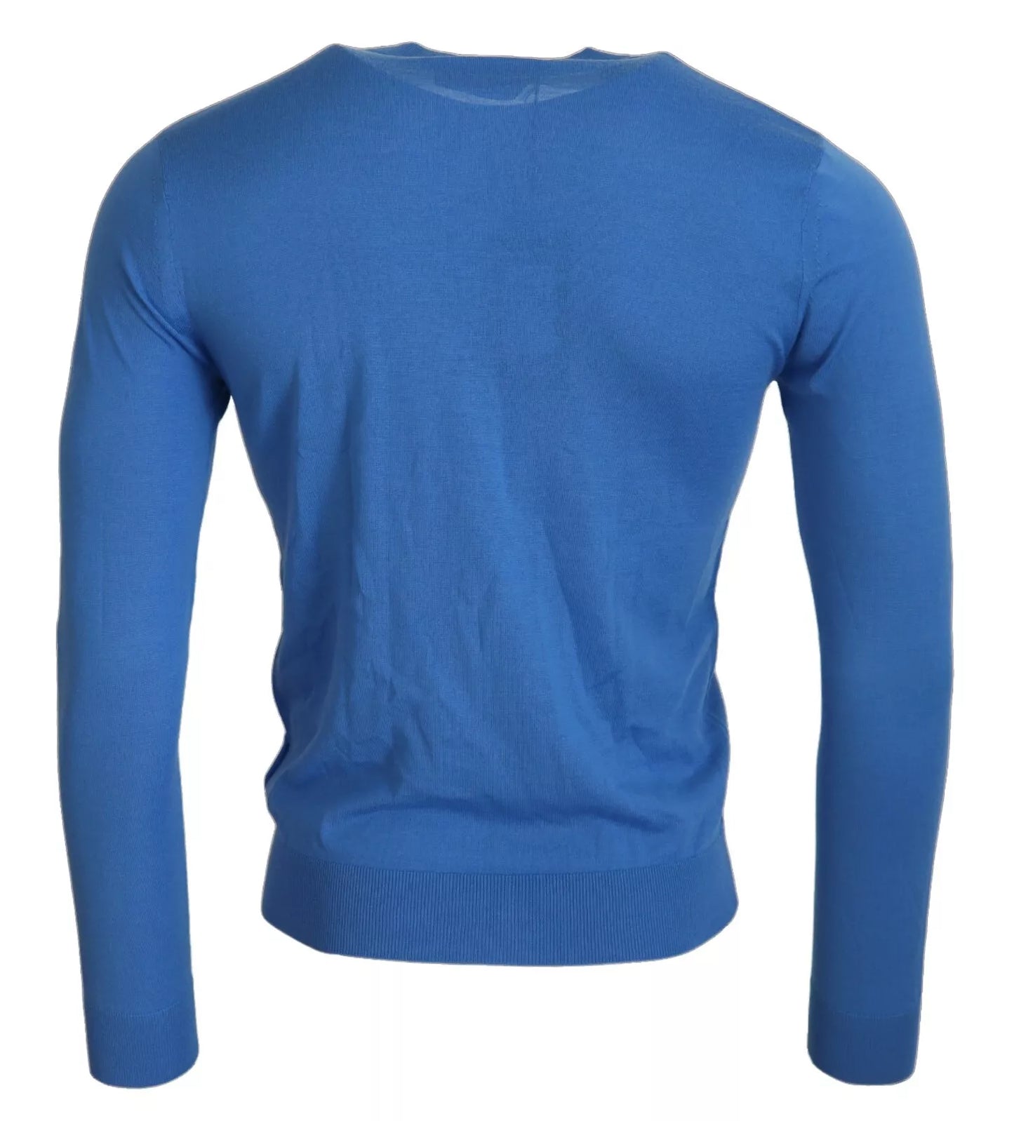 Dsquared² Blue Wool Long Sleeves Crewneck Pullover Sweater IT46 | S