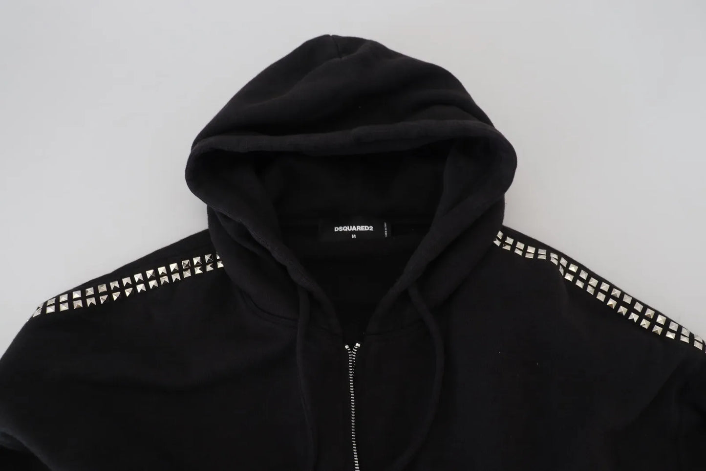 Dsquared² Black Embellished Full Zip Hooded Sweater IT48 | M