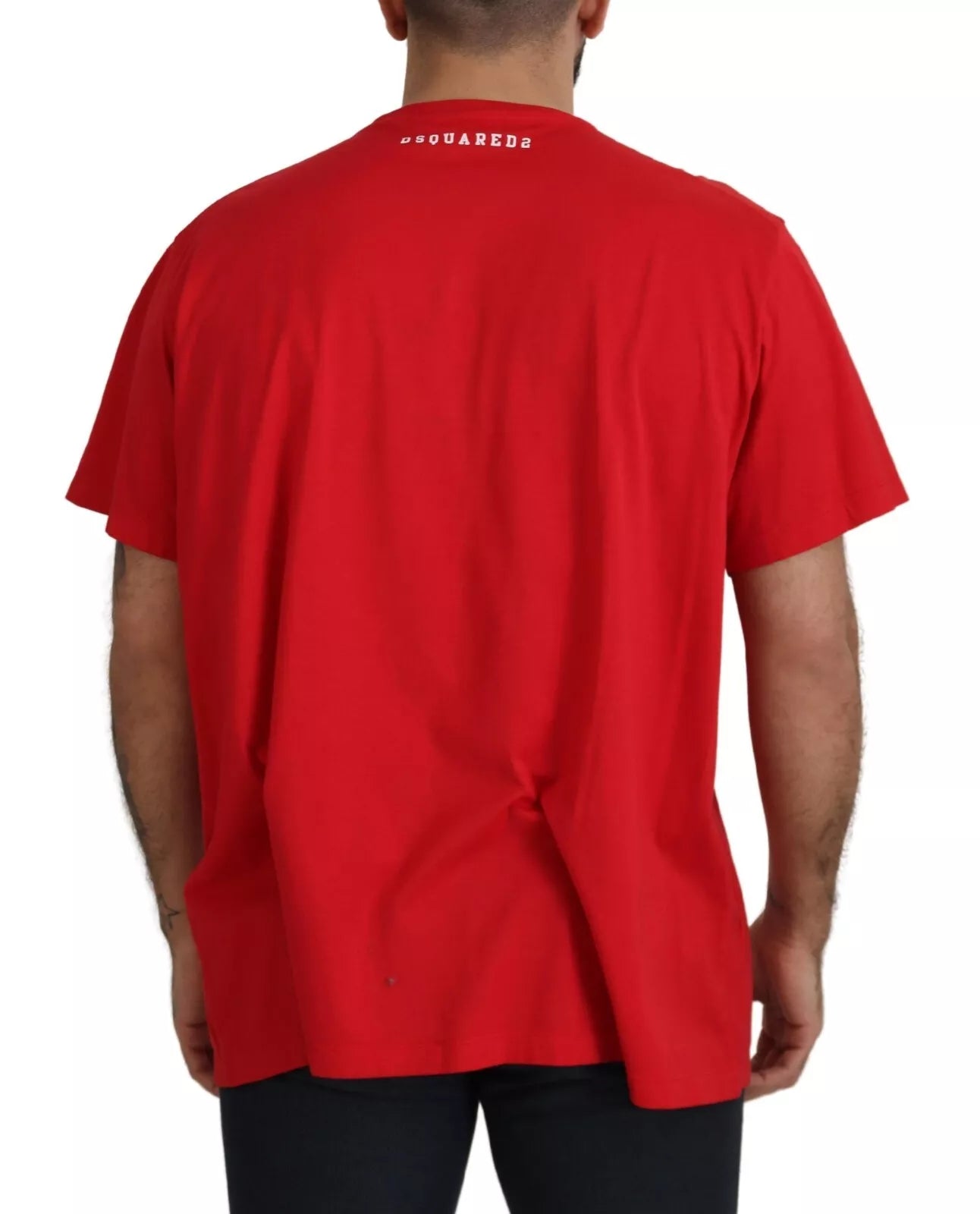 Dsquared² Red Printed Cotton Short Sleeves Crewneck T-shirt IT48 | M