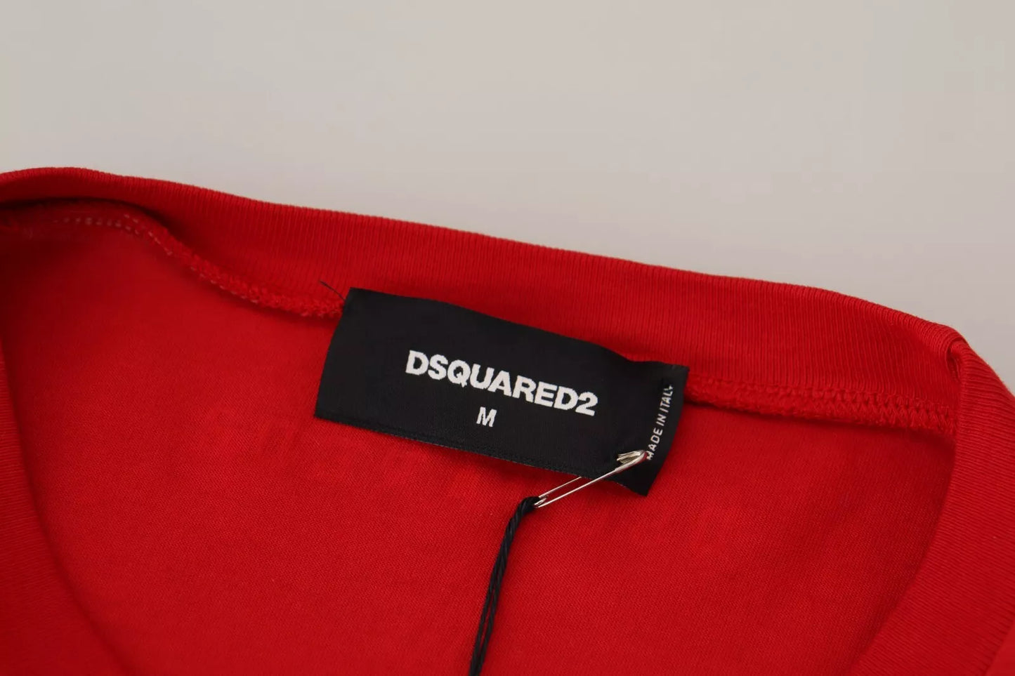 Dsquared² Red Printed Cotton Short Sleeves Crewneck T-shirt IT48 | M