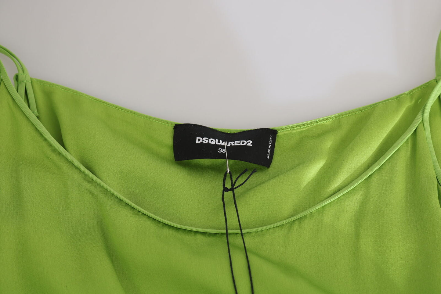 Dsquared² Green Spaghetti Strap Long A-line Pleated Dress IT36 | XS