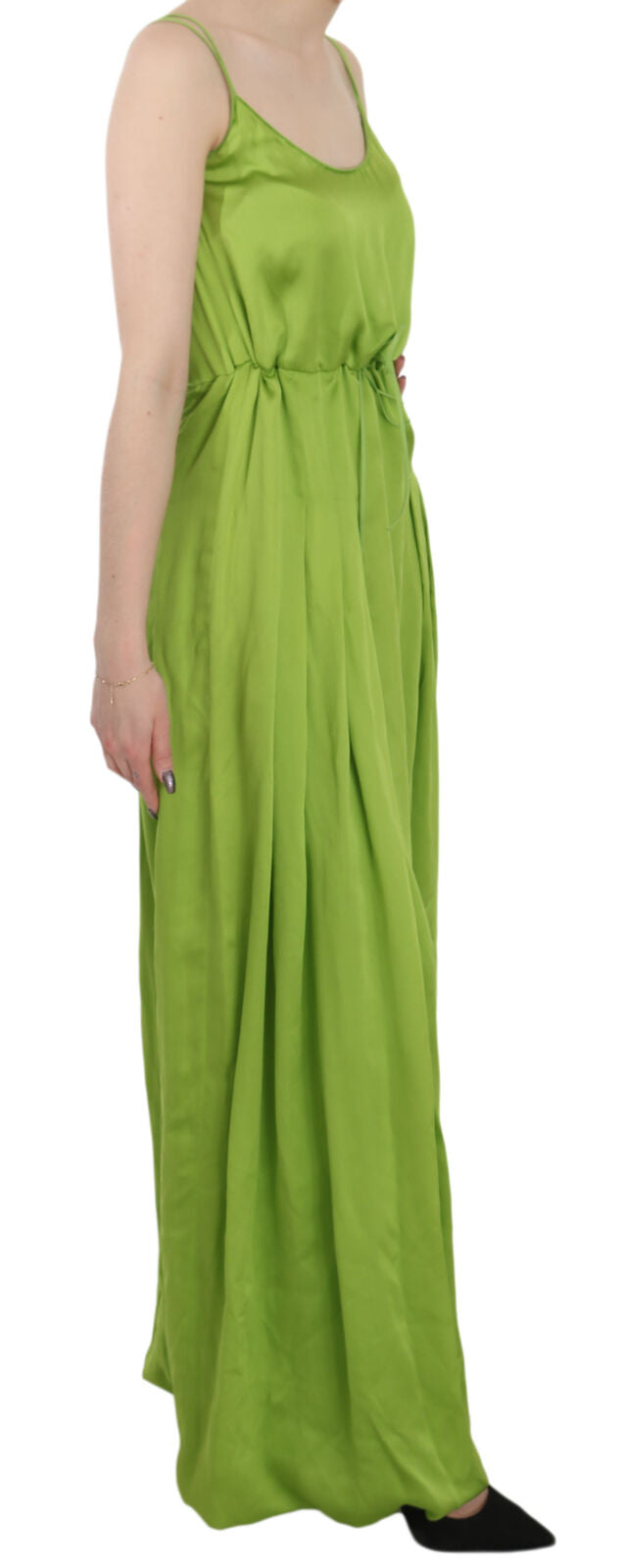 Dsquared² Green Spaghetti Strap Long A-line Pleated Dress IT36 | XS