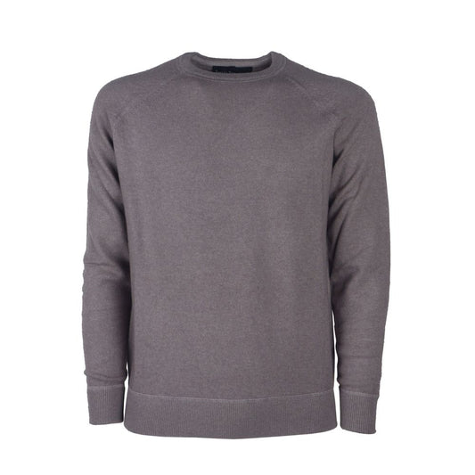 Emilio Romanelli Elegant Gray Cashmere Crew Neck Sweater IT56 | 3XL